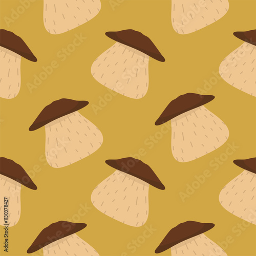 Seamless vector pattern with mushrooms. mushroom seamless pattern flat design vector illustration. Cute illustration for fabric, textile, cloth, wear, wallpaper