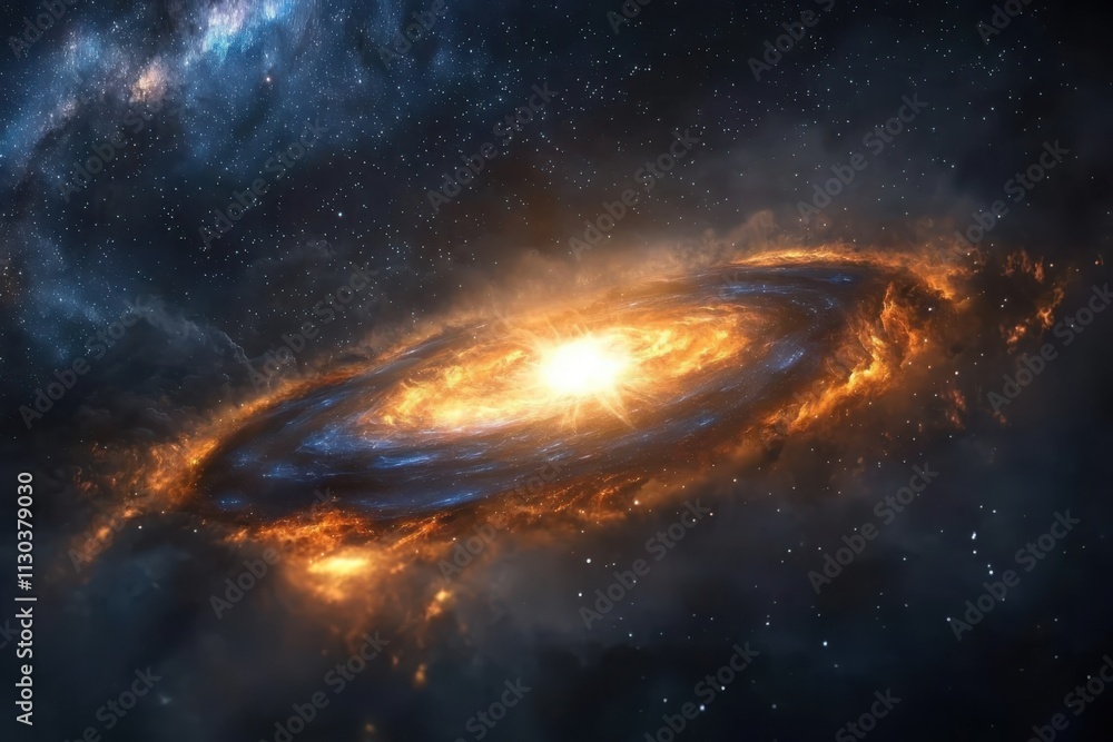 Fototapeta premium Celestial dance of planets cosmic realm artistic illustration swirling galaxy heavenly perspective planetary alignment beauty