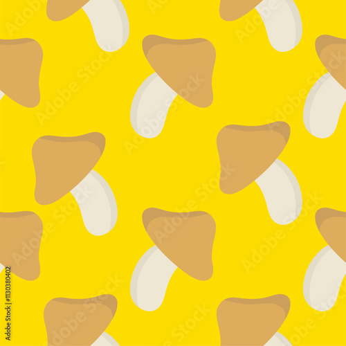 Seamless vector pattern with mushrooms. mushroom seamless pattern flat design vector illustration. Cute illustration for fabric, textile, cloth, wear, wallpaper