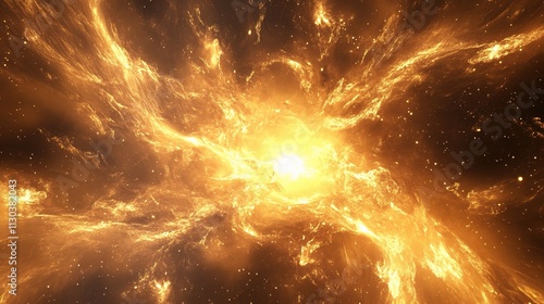 Wallpaper Mural Fiery Abstract Background with Energetic Flow in Space Torontodigital.ca