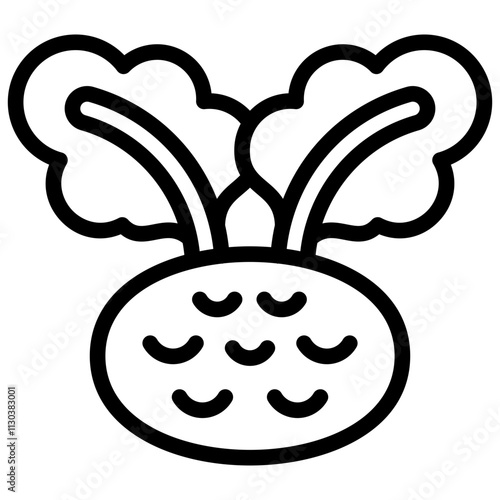 Kohlrabi Icon. Thin Line Kohlrabi Icon