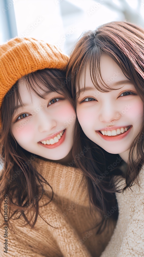 Fototapeta premium マフラーと日本人女性