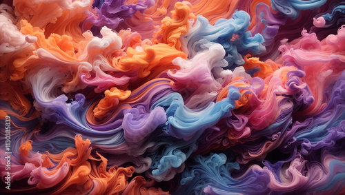 Abstract swirling colors of pink, purple, orange, and blue.

