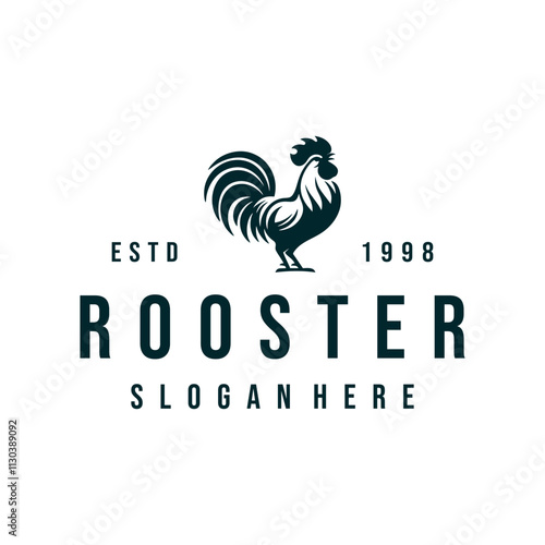 rooster vintage logo design vector template illustration