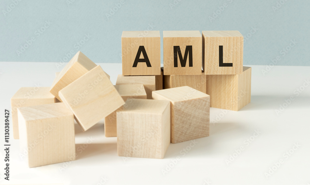 Obraz premium AML Acute Myeloid Leukemia acronym on colorful wooden cubes