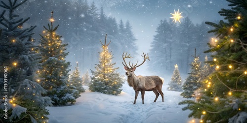 deer in winter forest