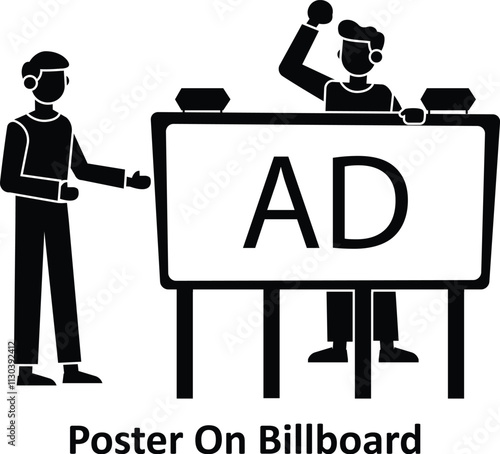 Poster On Billboard : Vector Illustration which can easily modify or edit