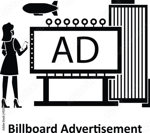 Billboard Advertisement : Vector Illustration which can easily modify or edit