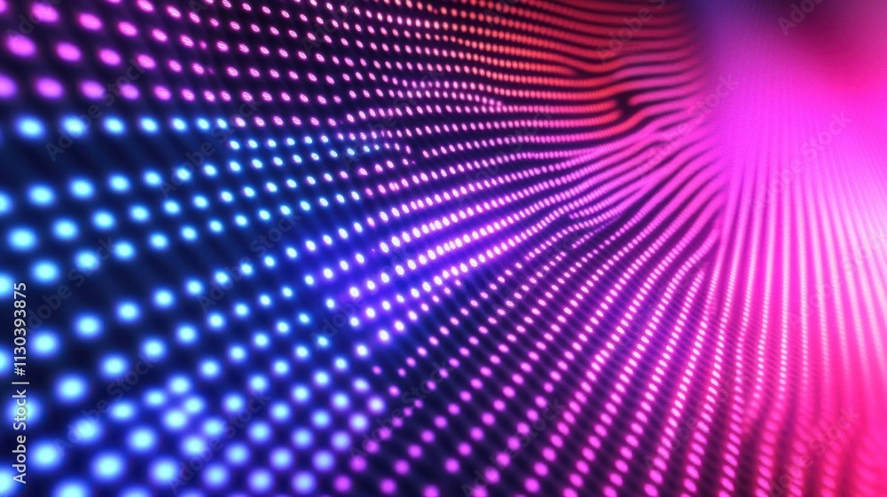 Fototapeta premium Glowing particles that form curved lines and grid. Futuristic background for business presentations.