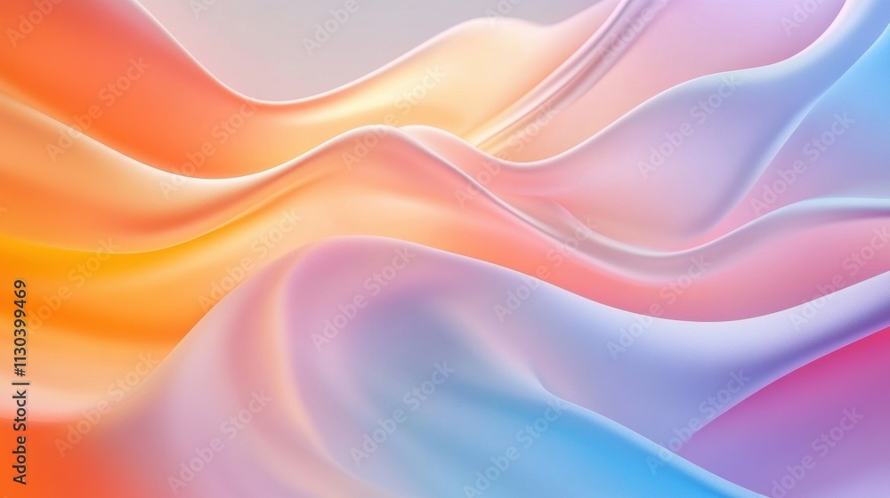 Obraz premium Soft Waves of Colorful Gradients in Abstract Flowing Design