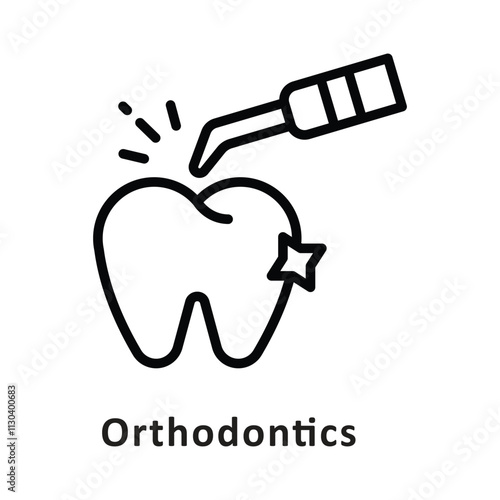 orthodontics Vector Outline Icon. Eps 10 File