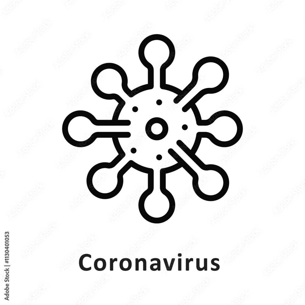 Obraz premium Coronavirus Vector Outline Icon. Eps 10 File