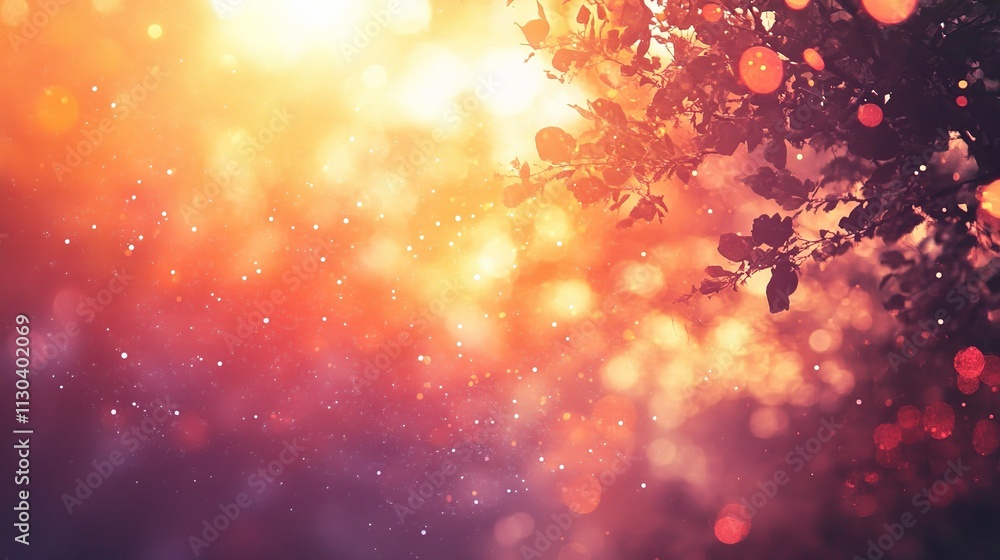 Fototapeta premium Abstract Nature Background with Sunlight and Bokeh Effects