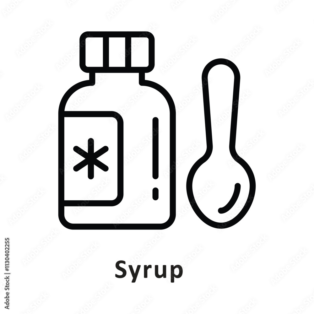 Fototapeta premium Syrup Vector Outline Icon. Eps 10 File
