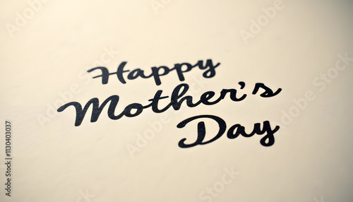 Happy Mother's Day greeting card design in elegant typography on a soft background photo