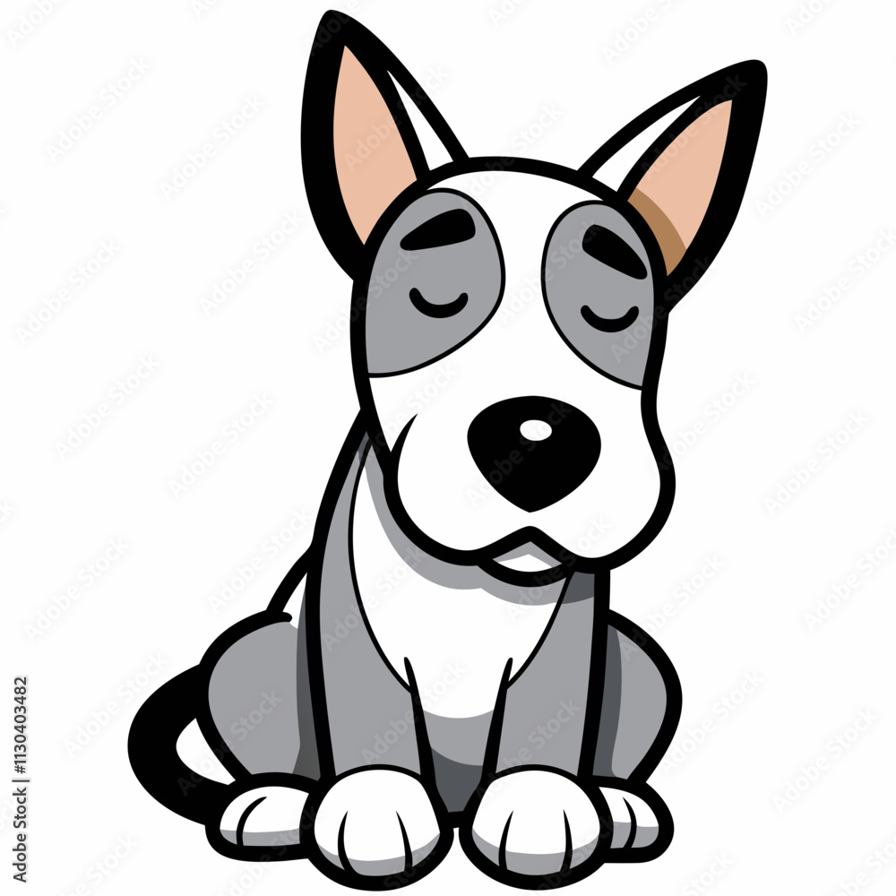 Obraz premium dog with black outline on white background