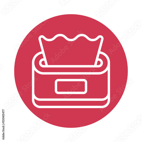 Tissue box Vector Circle Outline Icon.   Eps 10 File