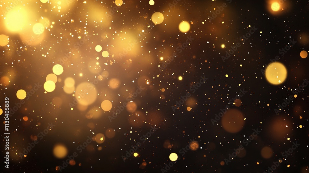 Obraz premium Warm Golden Bokeh Lights with a Festive Atmosphere for Celebrations