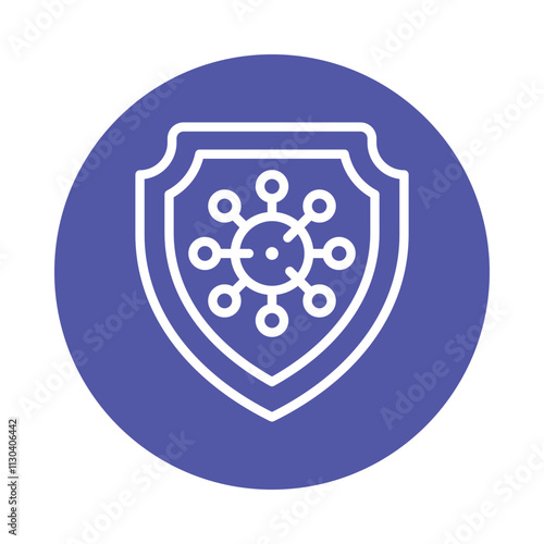 Coronavirus protection Vector Circle Outline Icon.   Eps 10 File