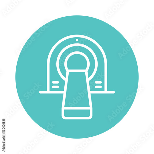 Ct scanner Vector Circle Outline Icon.   Eps 10 File