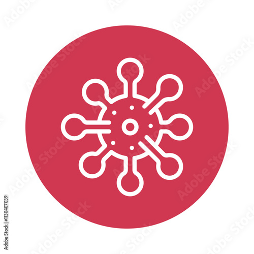 Coronavirus Vector Circle Outline Icon.   Eps 10 File