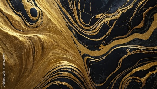 Gold and black liqud marble texture  photo