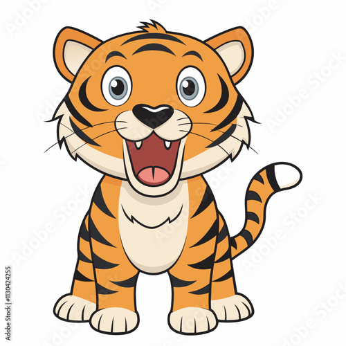 tiger cartoon isolated on white background