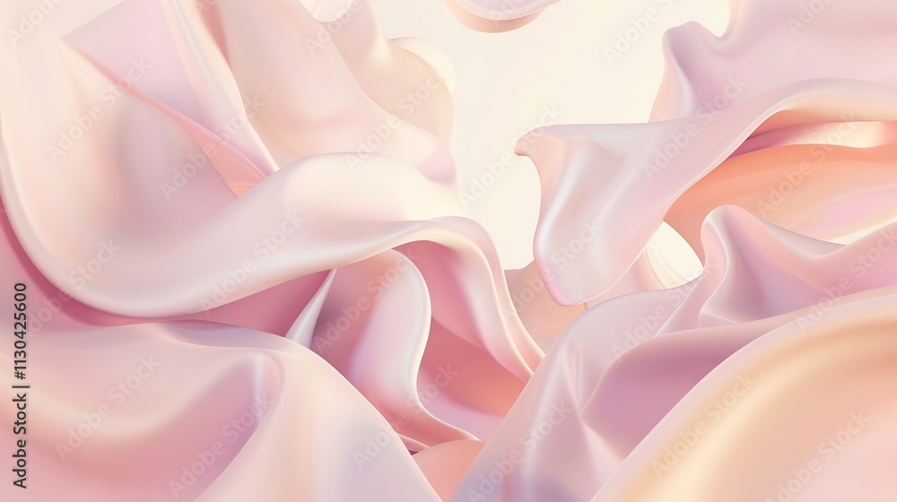Obraz premium 3d marketing background design soft flowing gradients and abstract organic shapes conveying a sense of calm and serenity for wellness or beauty brand campaigns