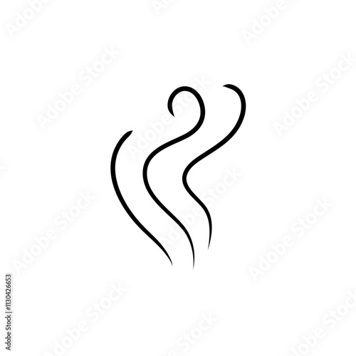 Doodle smoke icon. Water steam symbol. Hand drawn hot vapor. Line air smell symbol.