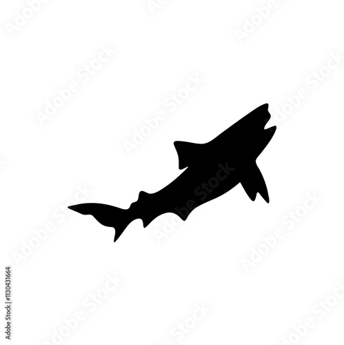 Shark silhouette flat illustration