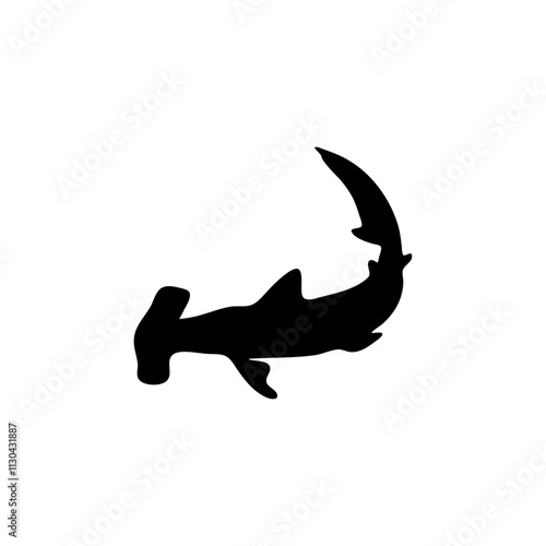 Shark silhouette flat illustration