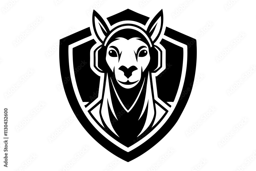 Fototapeta premium Llama mascot logo in a shield