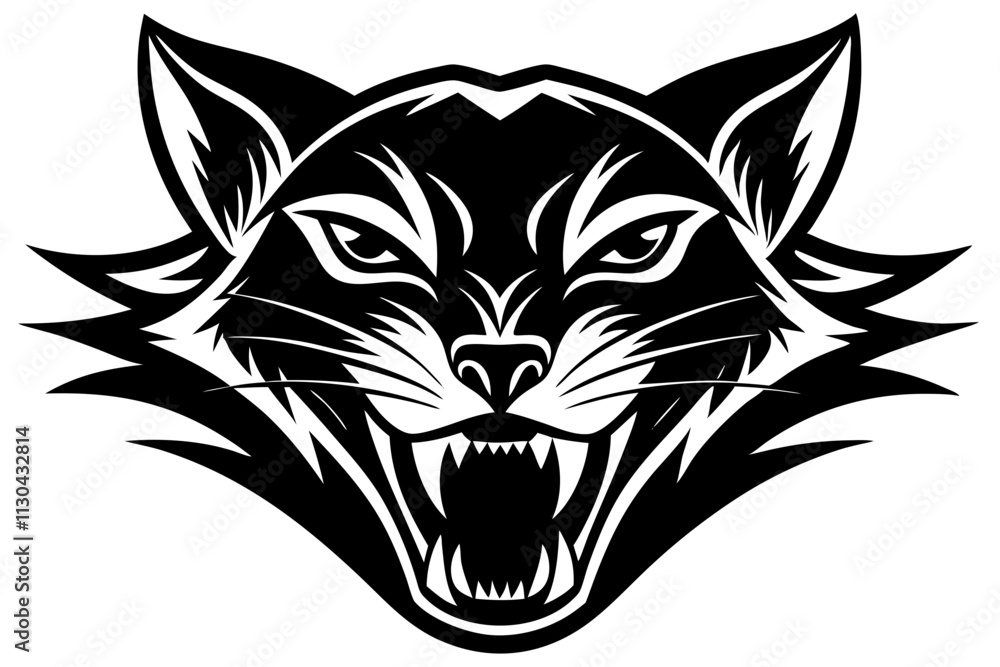 Fototapeta premium Cat mascot logo in a shield
