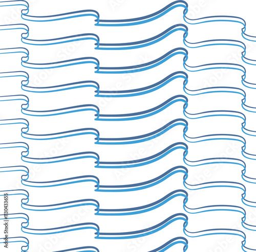 Double wavy stripes create an imitation of the sea, water or ocean surface.