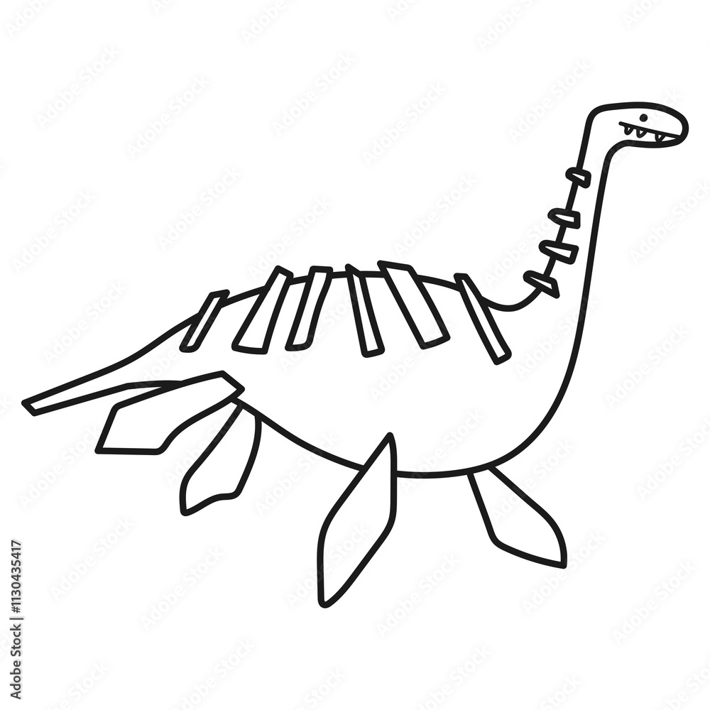 Obraz premium PNG elasmosaurus, swimming dinosaur clipart, transparent background