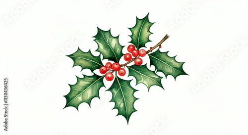 A close-up of a holly branc...