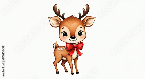 A charming brown reindeer w...