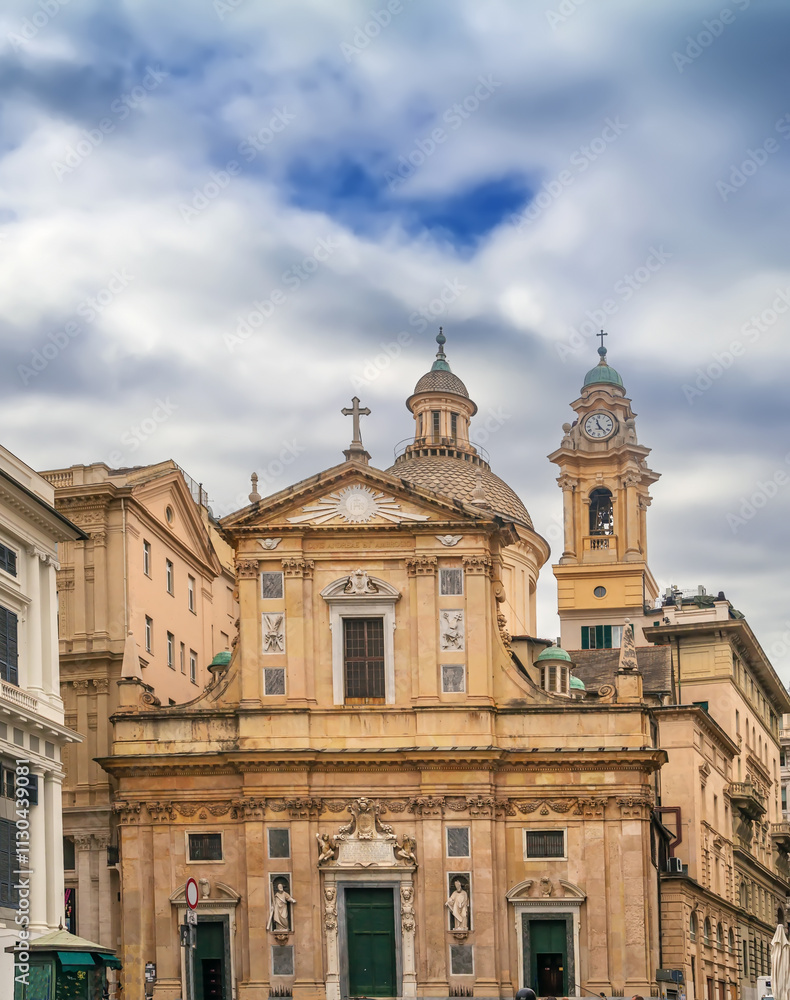 Obraz premium Church of Jesus and Saints Ambrose and Andrew, Genoa, Italy