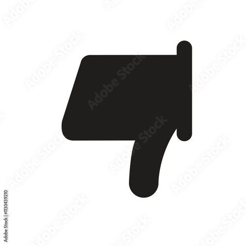 Pixelated White Thumbs Down Icon on a Slate-Gray Background