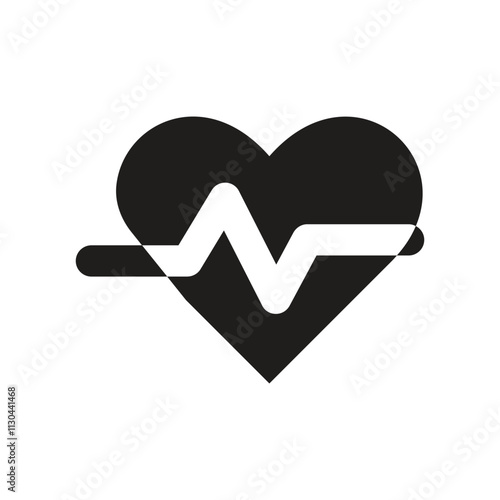 Pixelated Heart with Flatline EKG Representing Cardiac Arrest or Heart Failure
