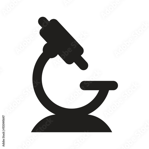 Pixelated White Microscope Silhouette on a Dark Grey Background