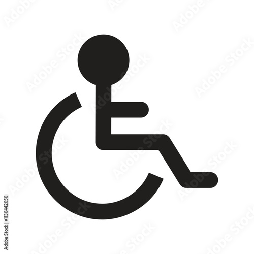 Pixelated accessibility symbol representing wheelchair users.