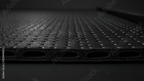 A high-quality foam mat for floor exercises on a solid black background.