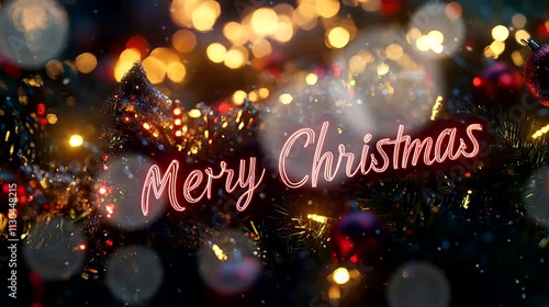 Wallpaper Mural A digital "Merry Christmas" sign, with cute children. seamless looping time-lapse virtual 4k video animation background Torontodigital.ca