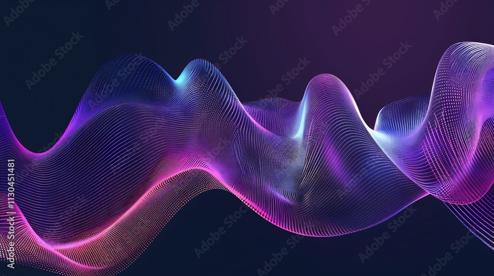 Fototapeta premium Abstract Purple and Pink Wave Digital Art