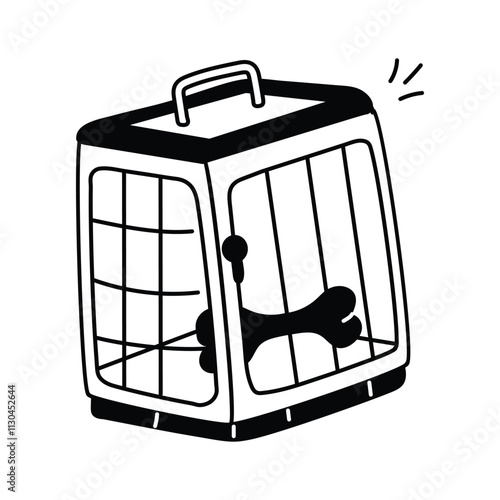 Cage for dogs, premium icon of dog cage in modern style