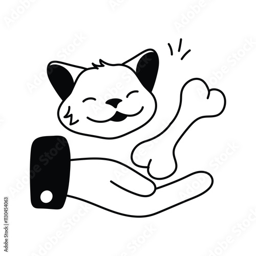 Cute illustration symbolizing love and care for pets