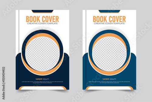 Unique layout modern design, 2 color variation modern style book cover design annual report cover with image
