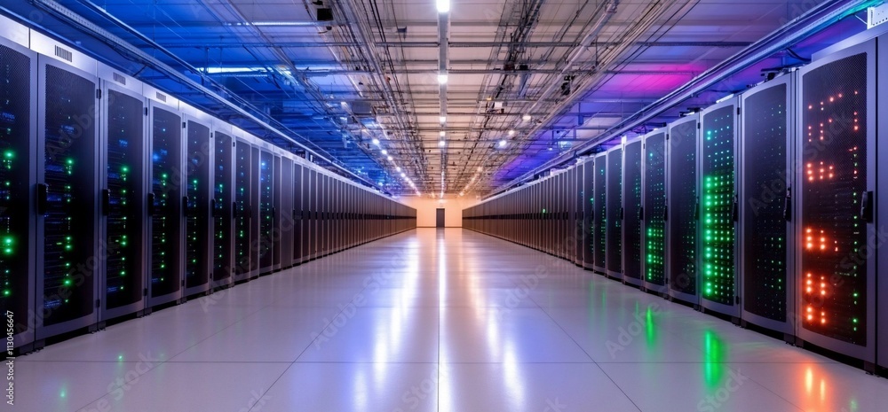 Fototapeta premium Modern data center with rows of servers.
