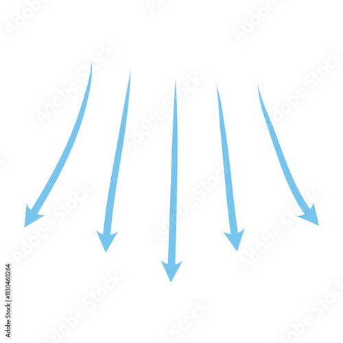 Air flow showing air movement of arrows